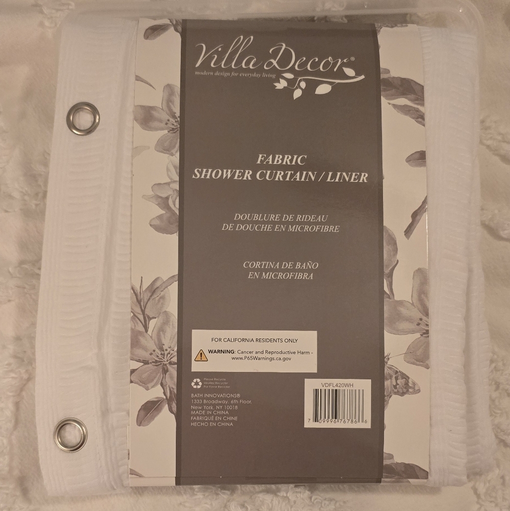 2 NEW Shower Curtain Liners, 70 x 72 Inches, (0718)